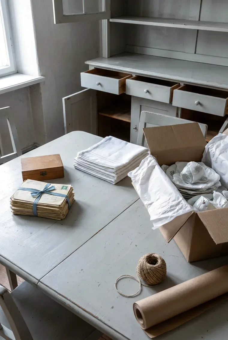 Haushaltsauflösung und Nachlass: persönliche Gegenstände werden gesichtet, sortiert und verpackt